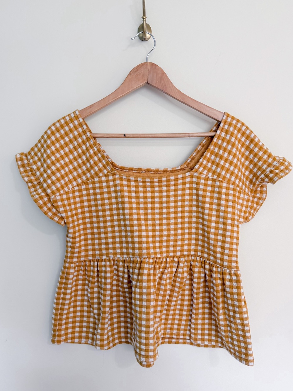 Madewell Gingham Ruffle Top